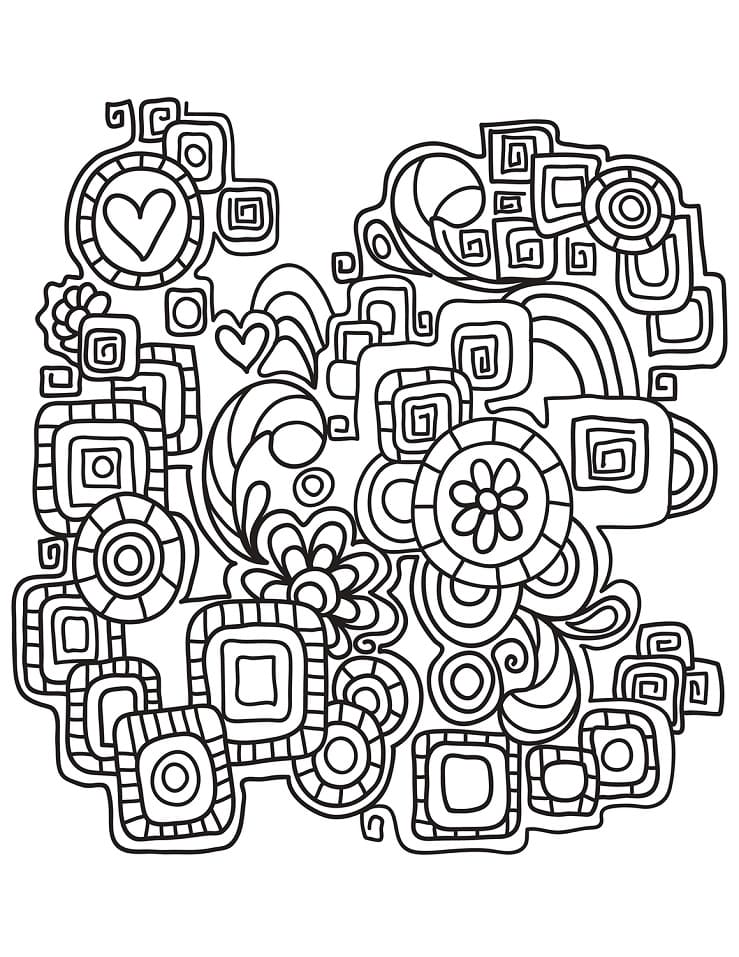 Abstract Doodle 4 Coloring Page - Free Printable Coloring Pages for Kids