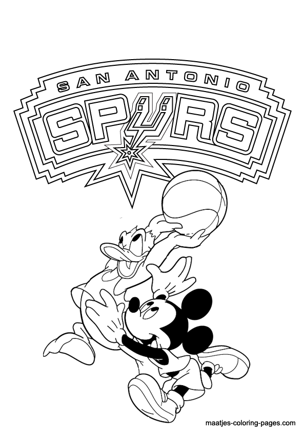 San Antonio Spurs NBA Disney coloring pages