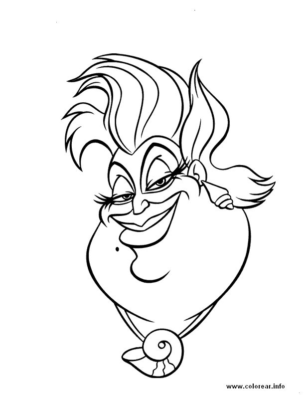 cara-ursula the-little-mermaid PRINTABLE COLORING PAGES FOR KIDS.