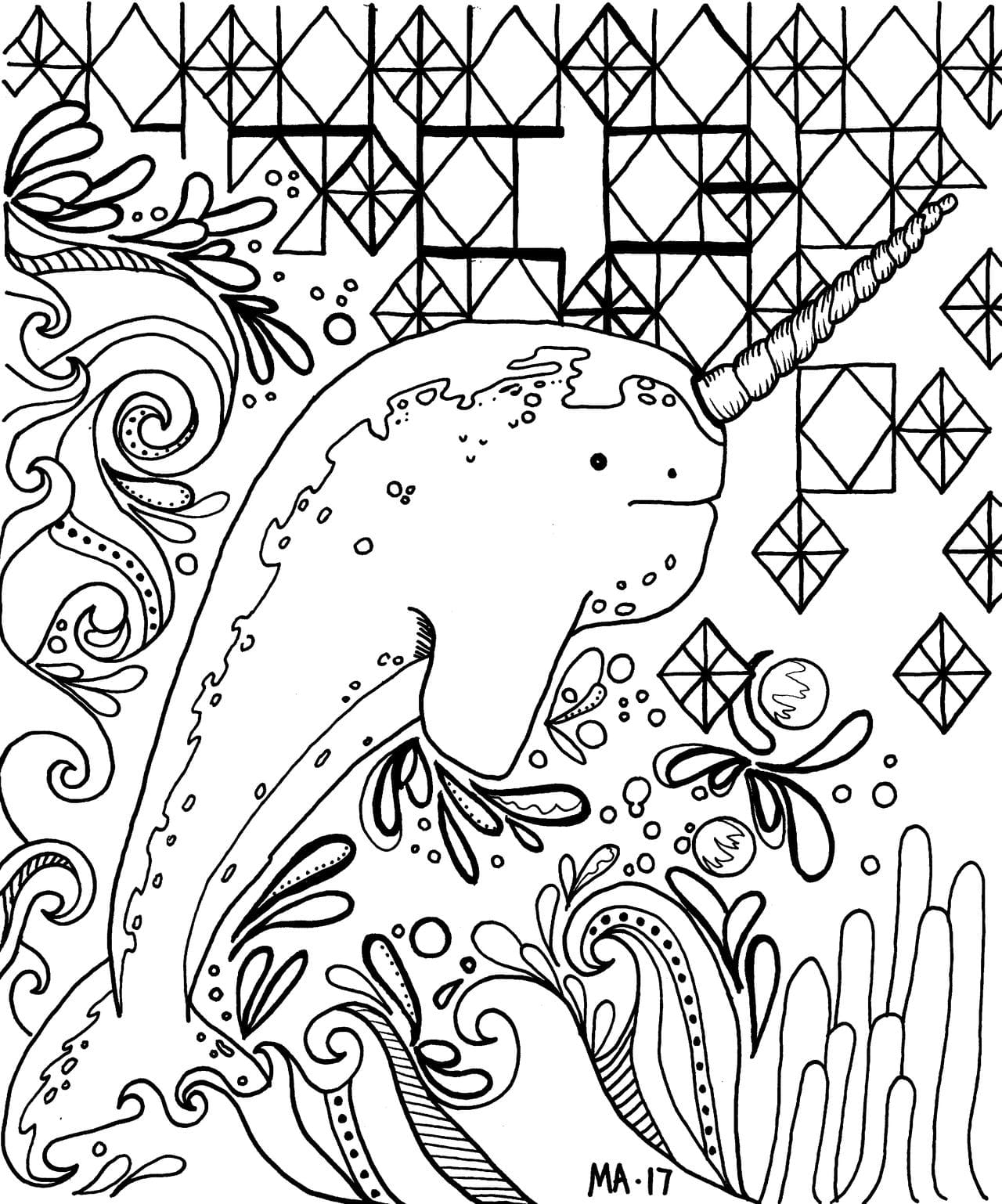 Narwhal Coloring Pages | WONDER DAY — Coloring pages for children and adults