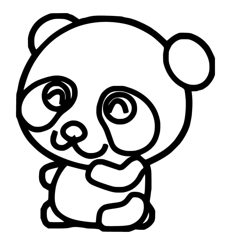 Cute Panda for Kid Coloring Page - Free Printable Coloring Pages for Kids