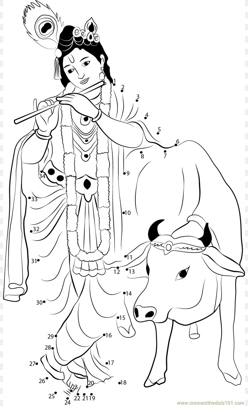 Krishna Janmashtami Ganesha Coloring Book Drawing, PNG, 800x1340px ...