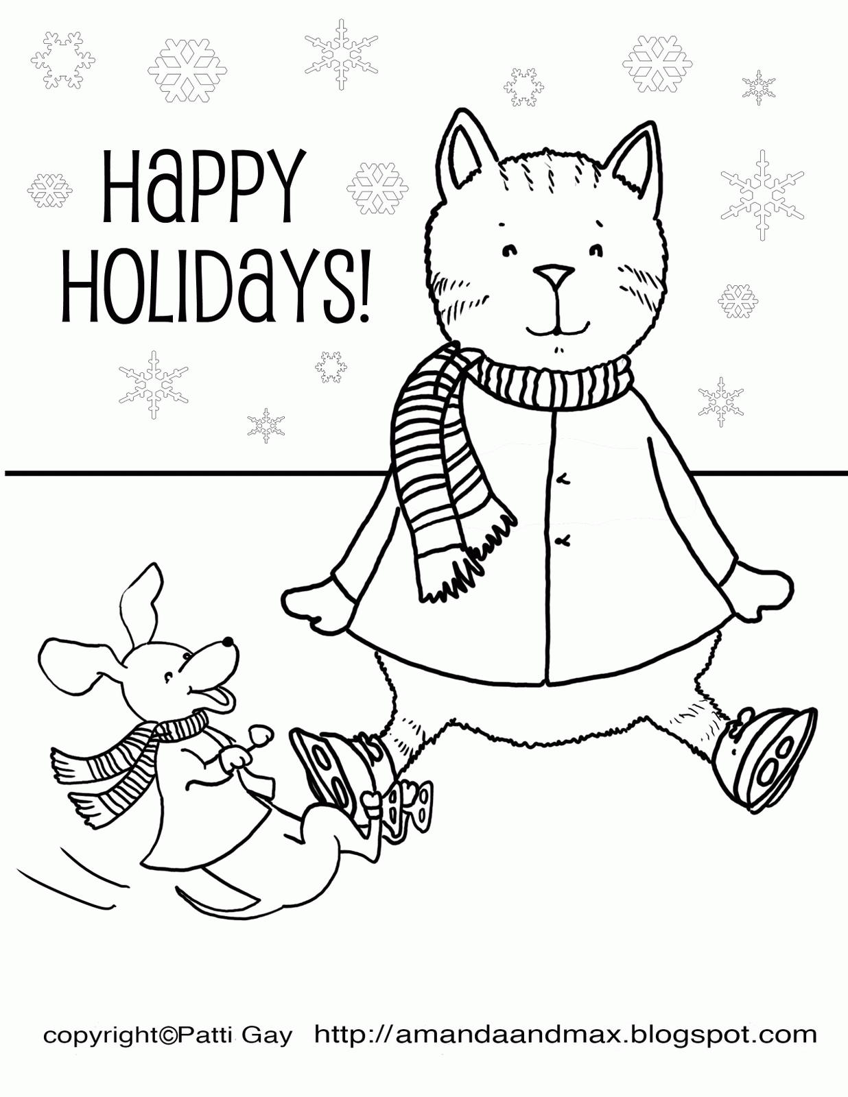 Happy Holidays Coloring Page - Coloring Home