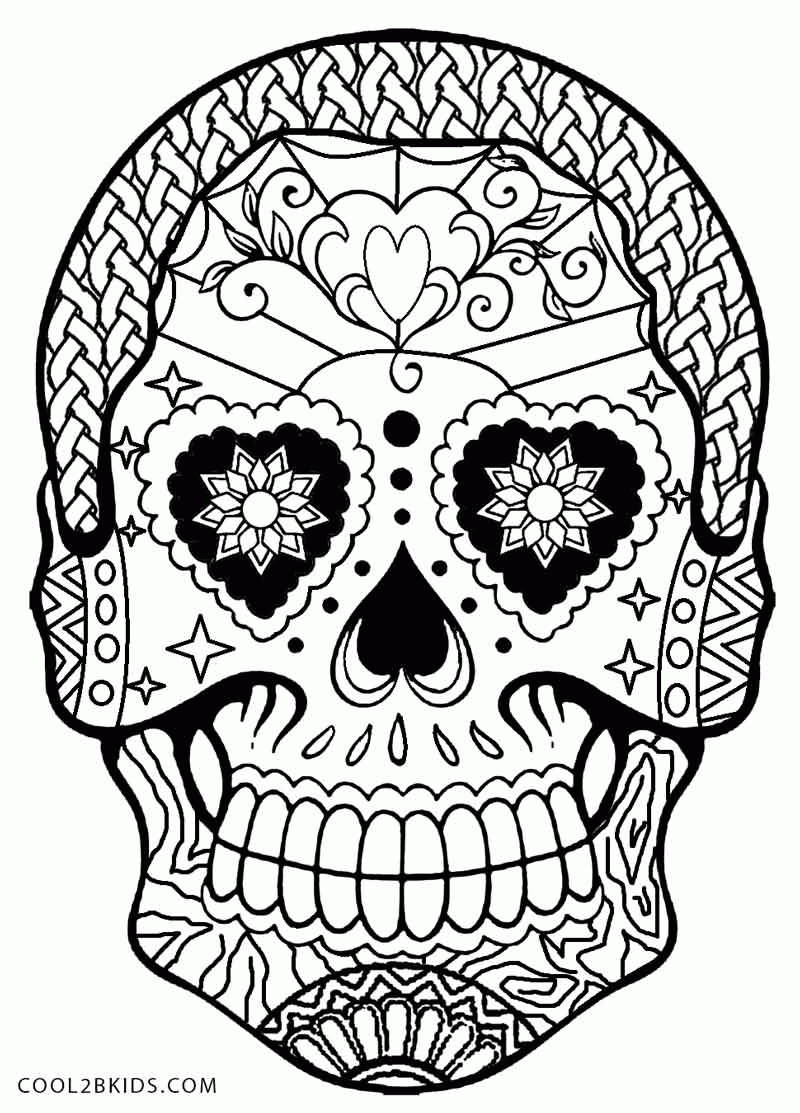 Coloring: Guide Day Of The Dead Skull Coloring Pages Sugar Skull ...