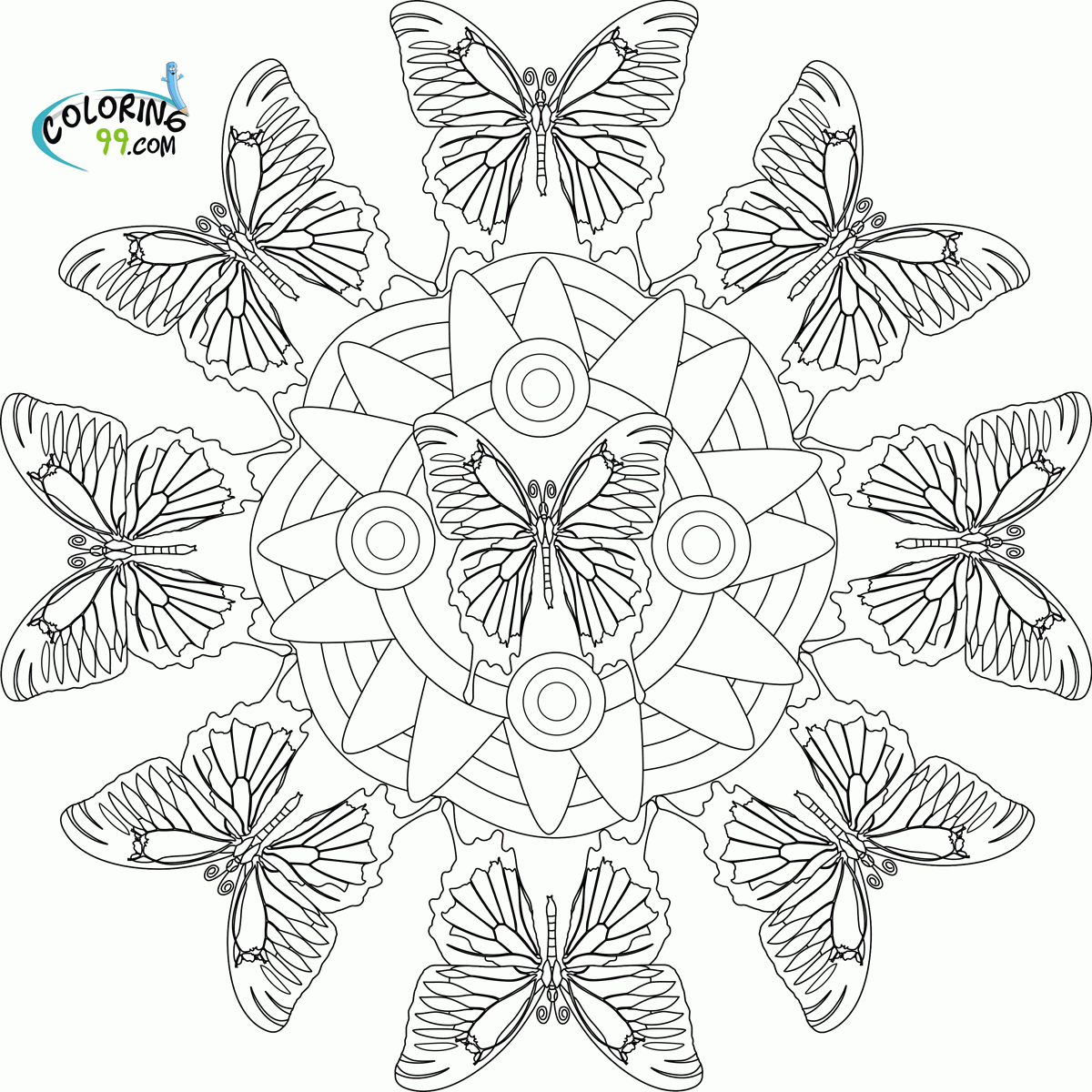 free butterfly mandala coloring pages coloring home