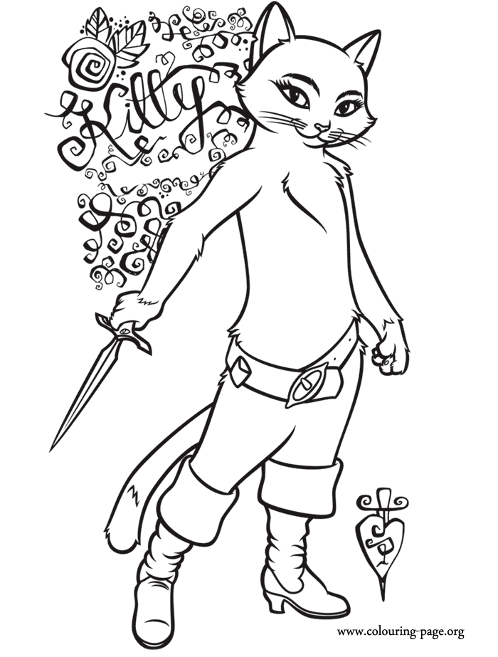Puss in Boots - Kitty Softpaws coloring page