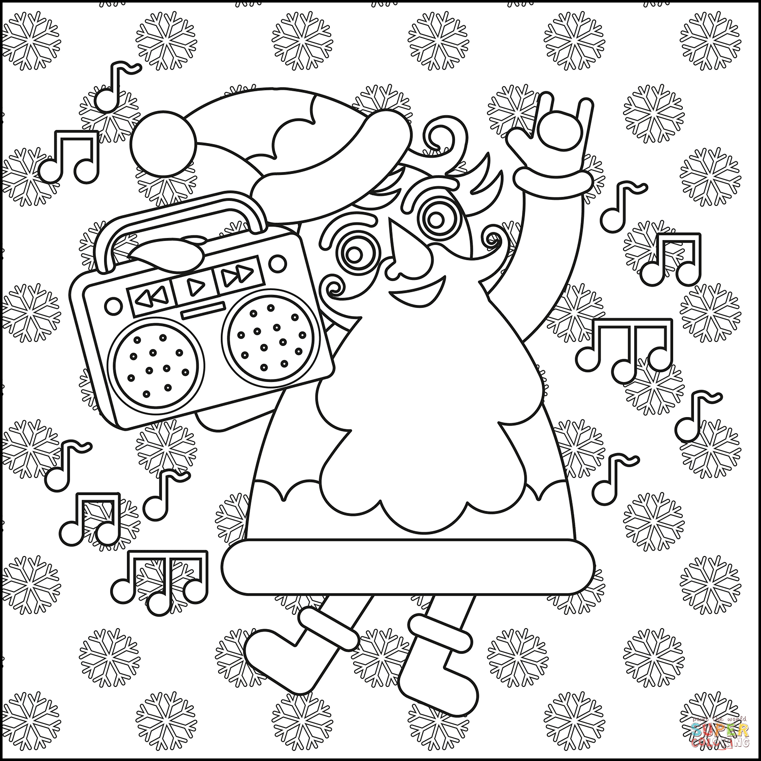 Christmas Music coloring page | Free Printable Coloring Pages