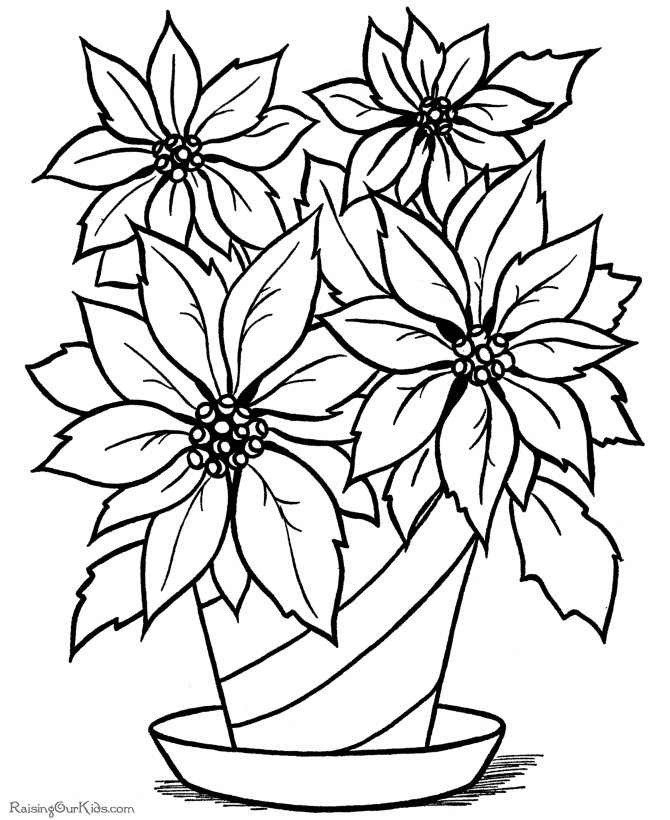 Christmas Flower Coloring Pages For Adults - Coloring Pages For ...