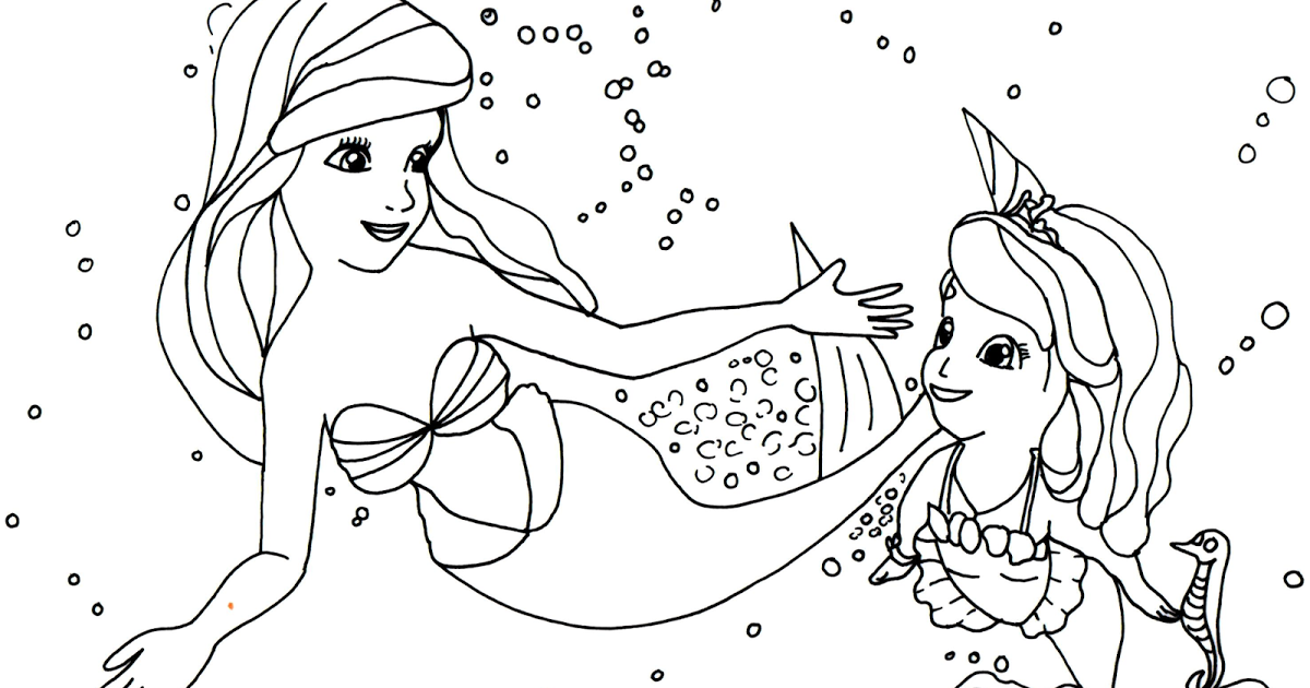 Sofia The First Coloring Pages: Princess Ariel and Sofia the First ...