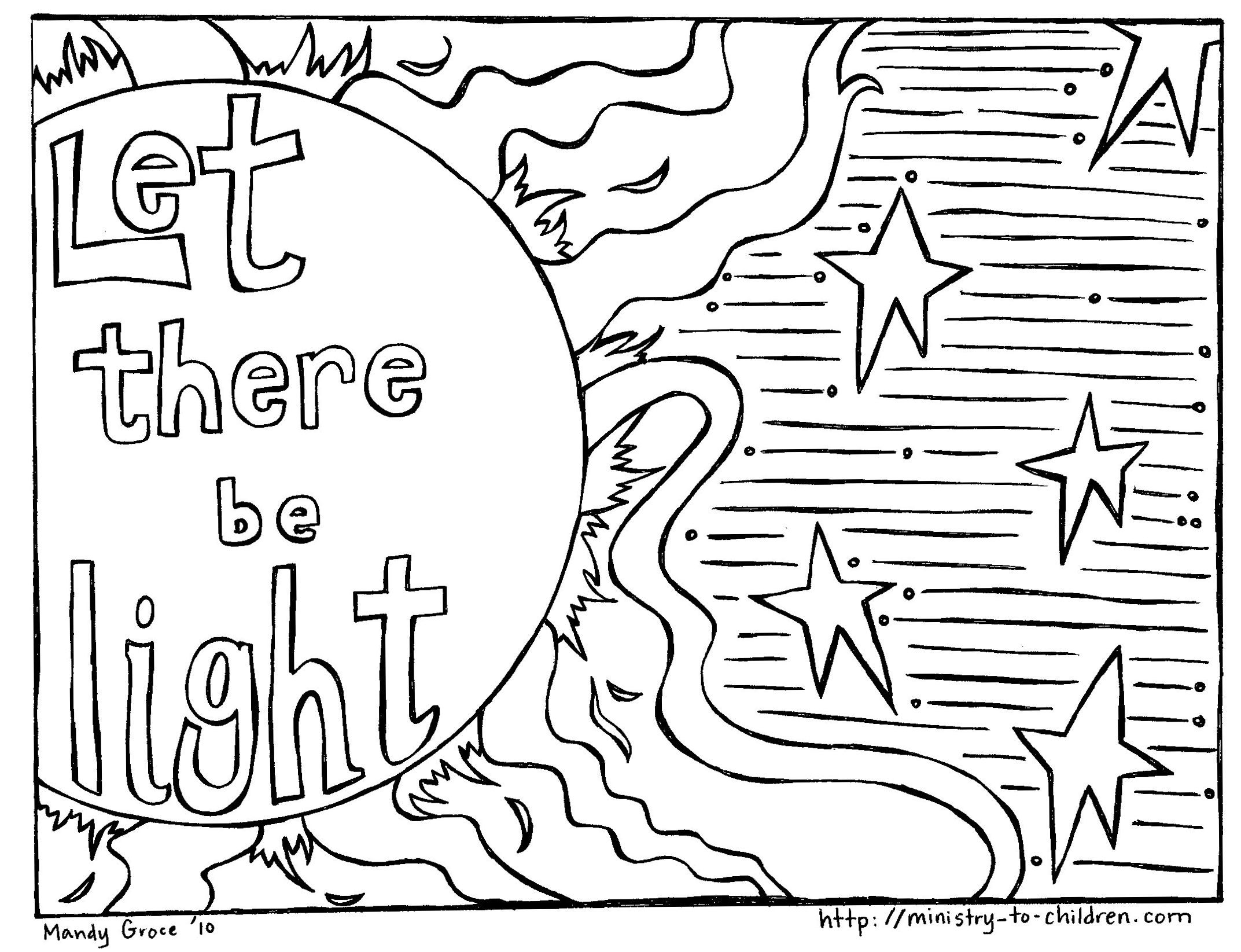 God Made The Sun Moon And Stars Coloring Pages