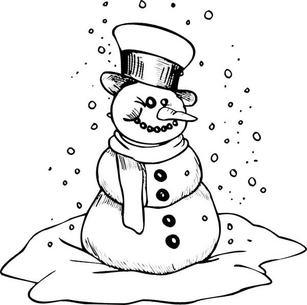 Mr Snowman On Christmas Is Getting Cold Coloring Page - Download ...