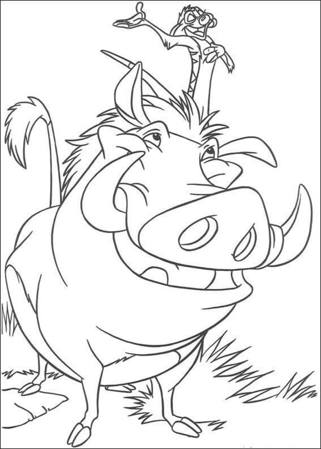Coloring pages: Coloring pages: Warthog, printable for kids & adults, free