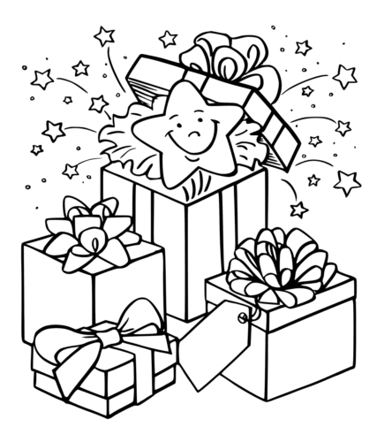 30 Free Christmas Gift Coloring Pages Printable