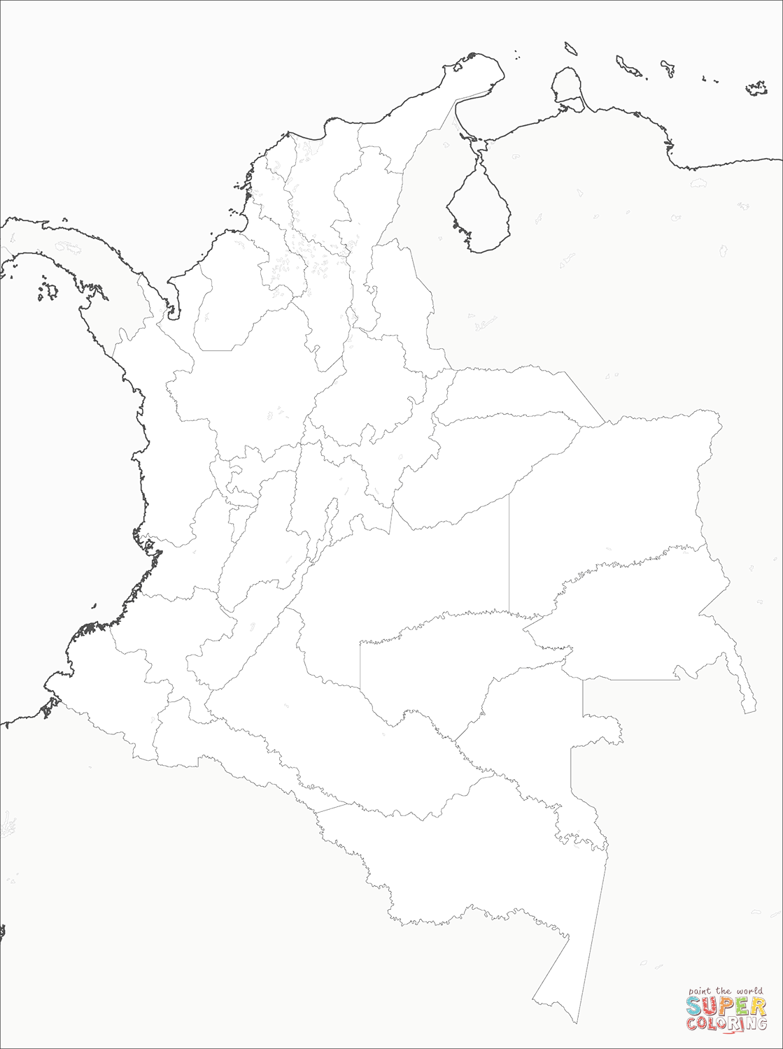 Colombia Map coloring page | Free Printable Coloring Pages