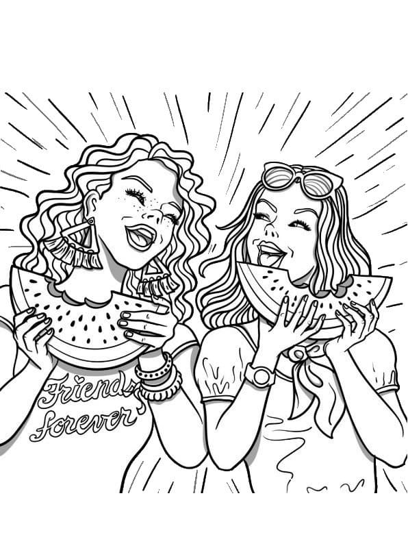Funny Best Friends Coloring Page - Free Printable Coloring Pages for Kids