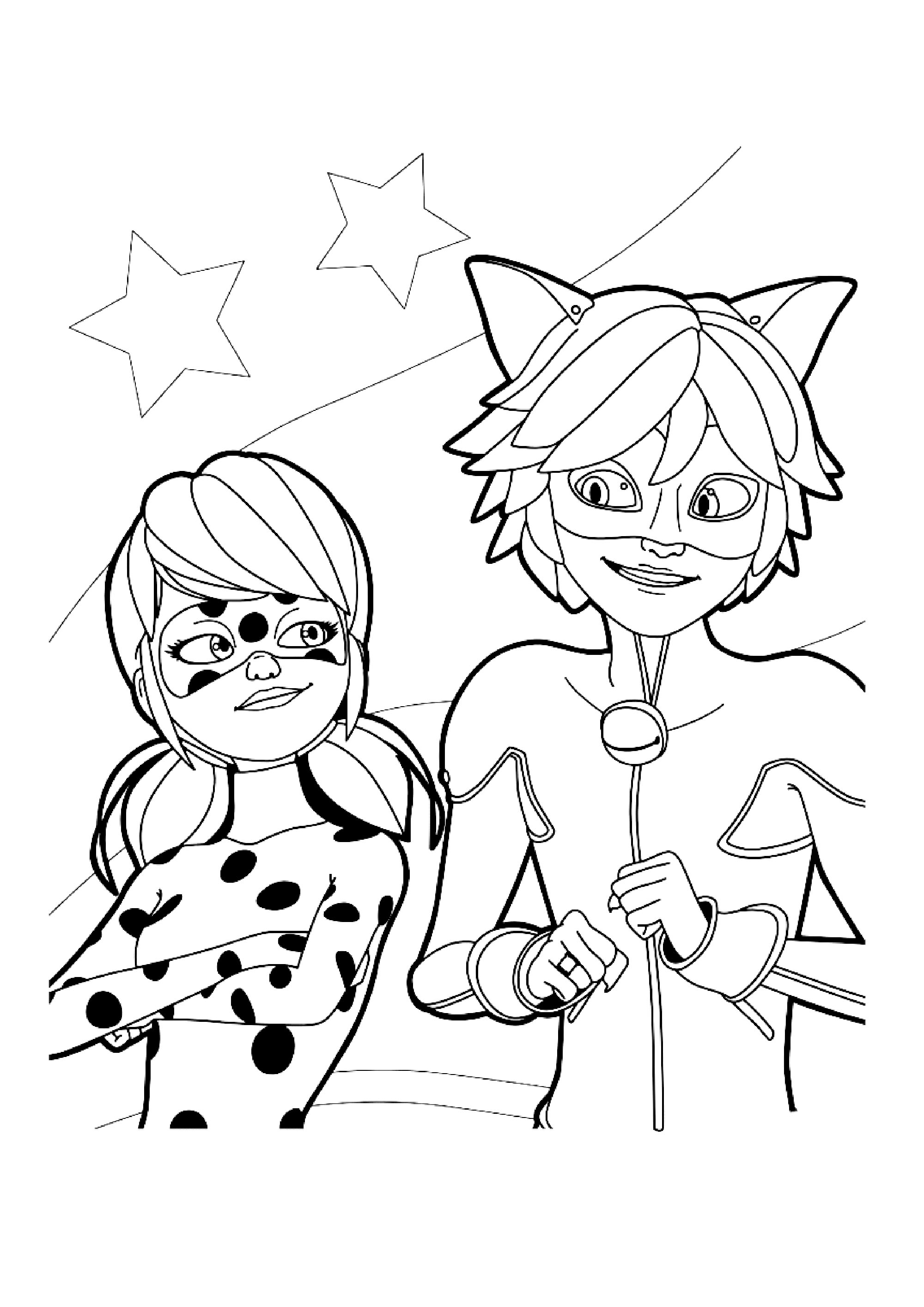 Miraculous lady bug to color for kids - Miraculous / LadyBug Kids Coloring  Pages