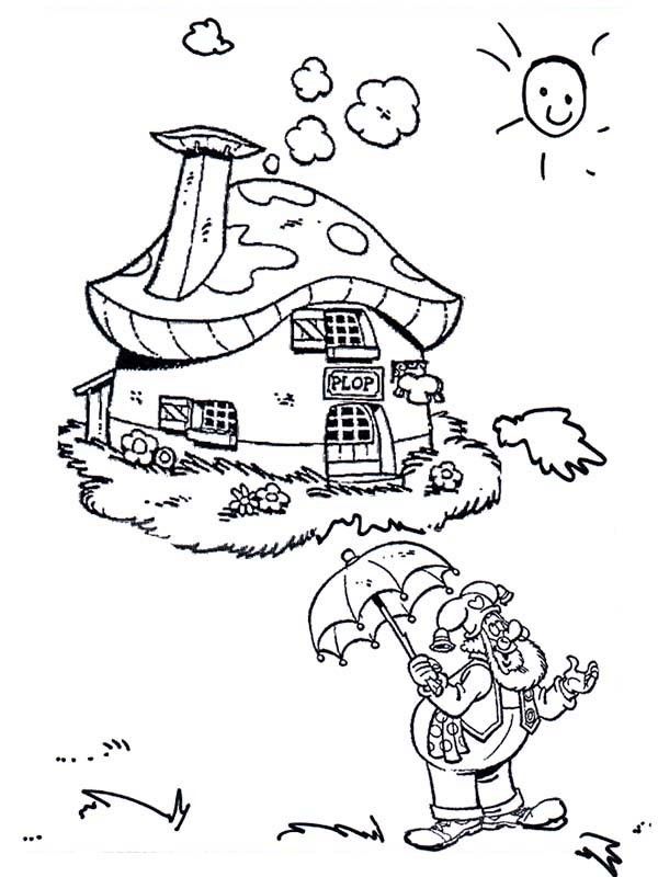 Plop the Gnome Standing in Front of His House Coloring Pages ...