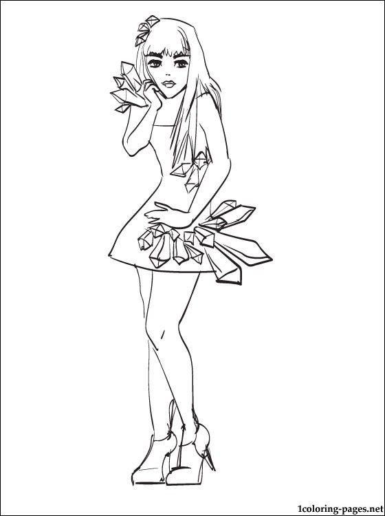 Lady Gaga line drawing to color | Coloring pages