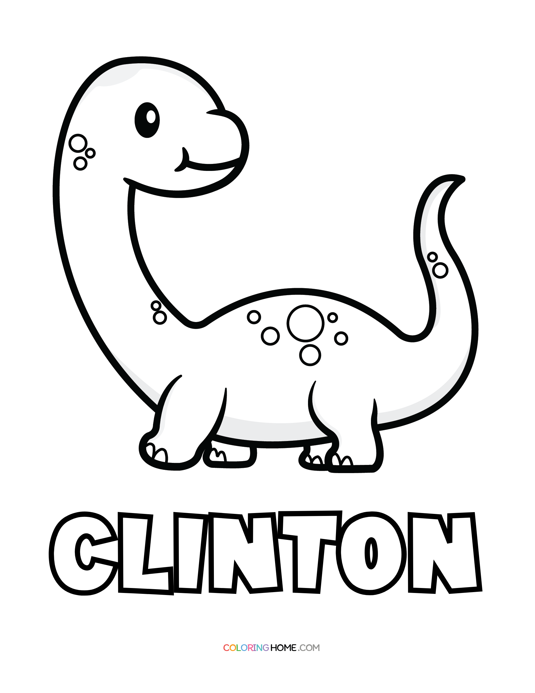 Clinton dinosaur coloring page