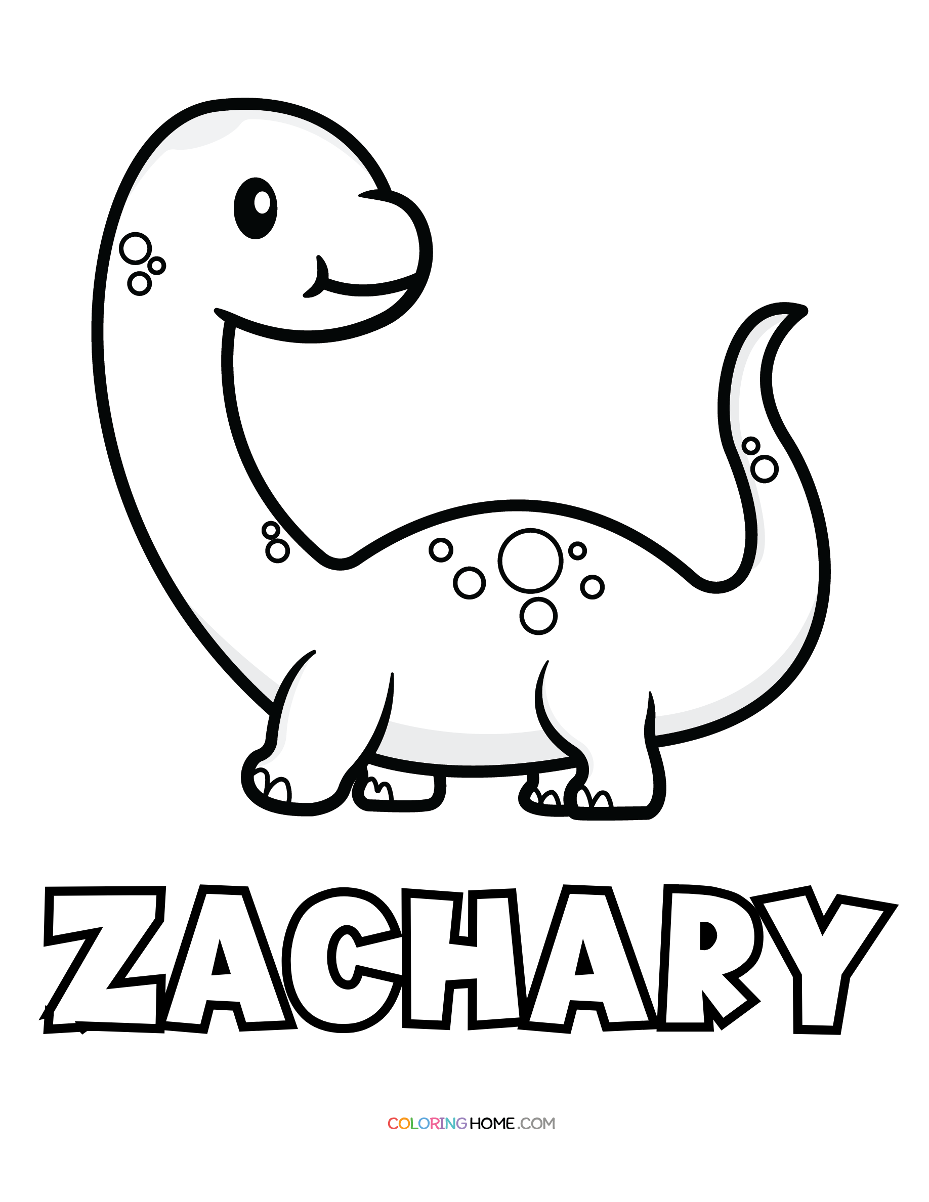 Zachary dinosaur coloring page