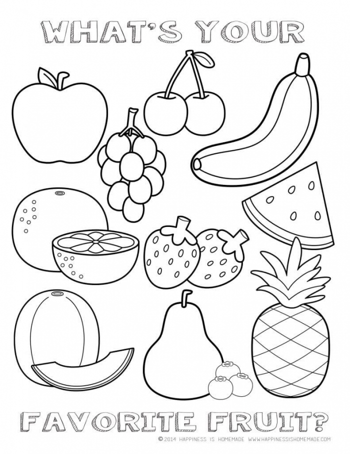 Healthy Food Coloring Page Worksheets | 99Worksheets