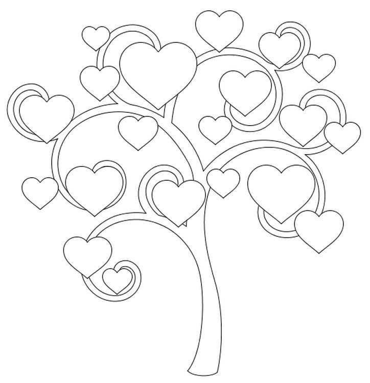 Tree Of Hearts | Colouring Pages | Pinterest - Coloring Home