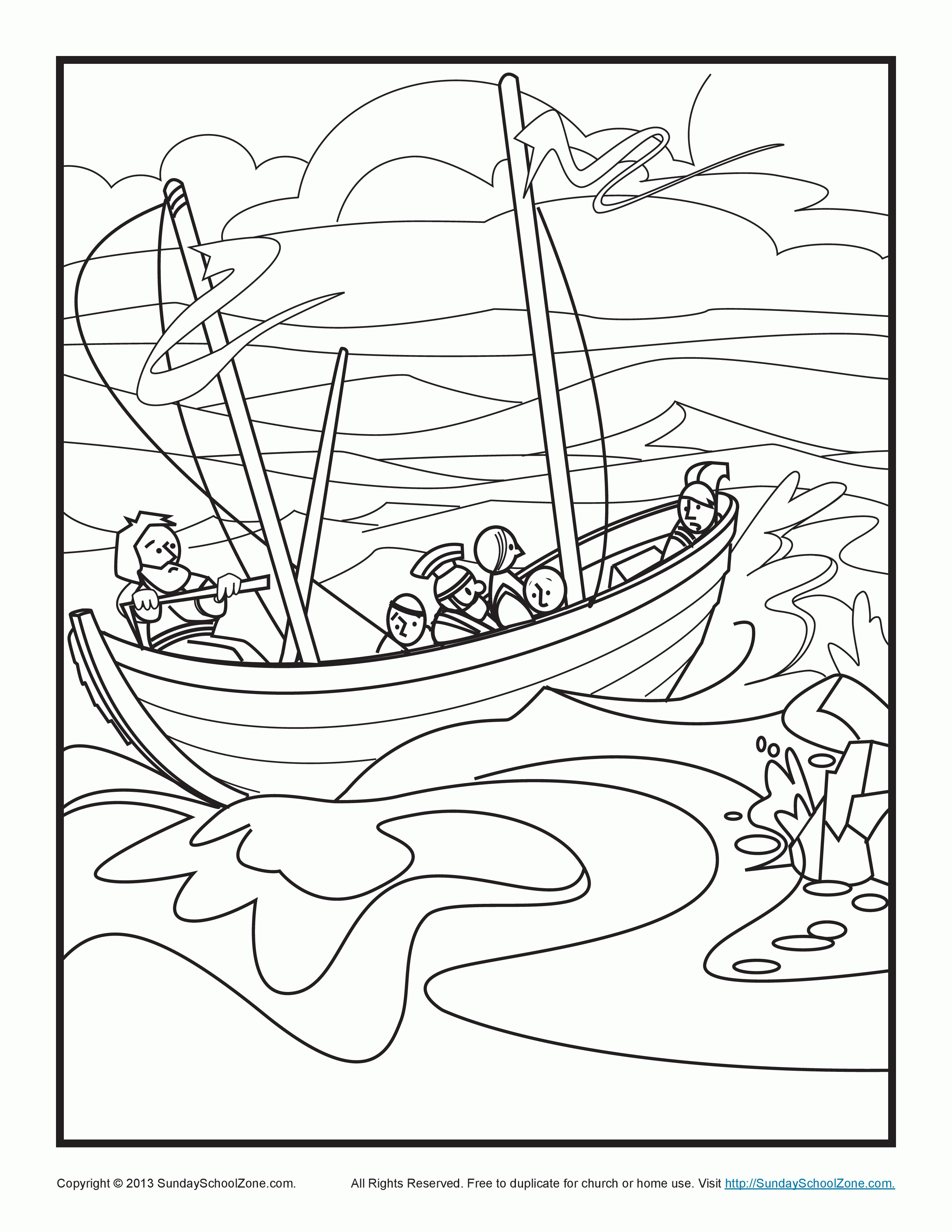 Bible Coloring Pages | Paul's Shipwreck