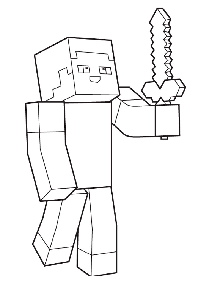 Minecraft Steve Coloring Pages Coloring Home