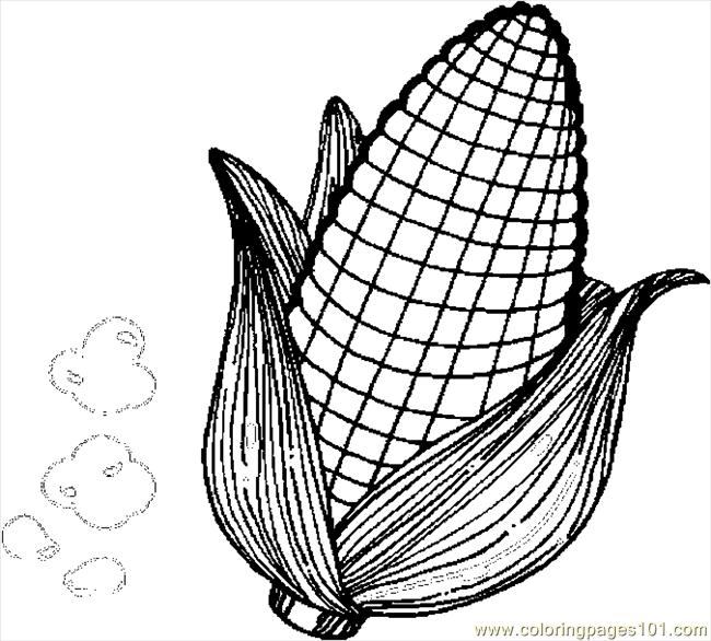 Corn 3 Coloring Page - Free Thanksgiving Day Coloring Pages :  ColoringPages101.com