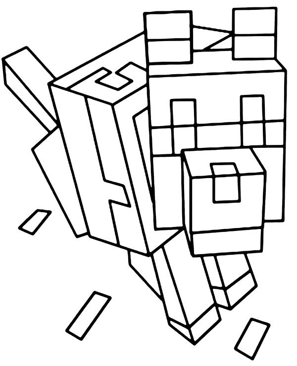 Dog from Minecraft coloring page - Topcoloringpages.net
