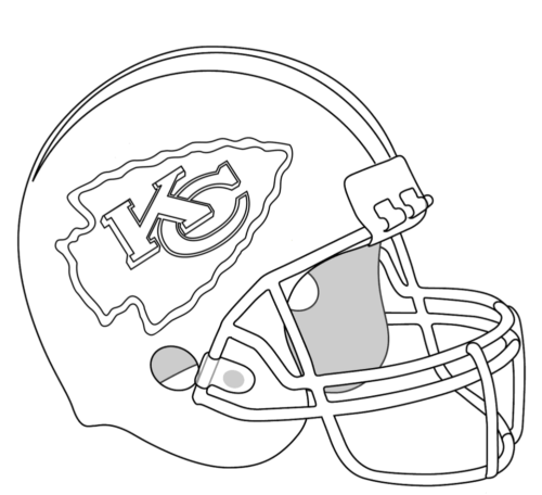 Patrick Mahomes Coloring Pages KC Chiefs Helmet - XColorings.com
