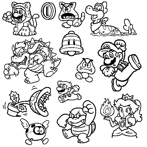 Supper Mario Broth - All the stamps from Super Mario 3D World.