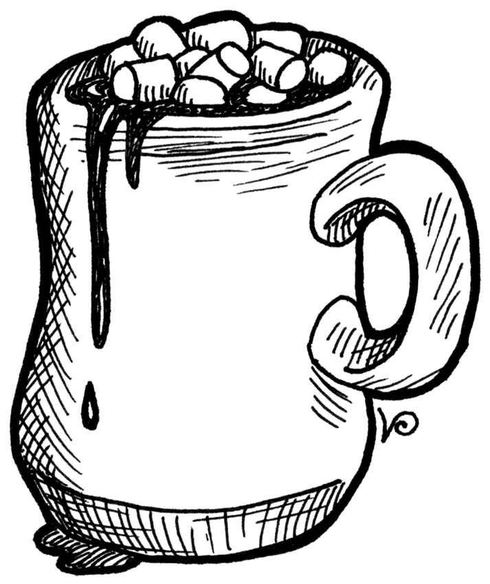 printable hot cocoa coloring page - Clip Art Library