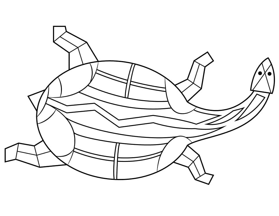 Aboriginal Painting of Turtle Coloring Page - Free Printable Coloring Pages  for Kids