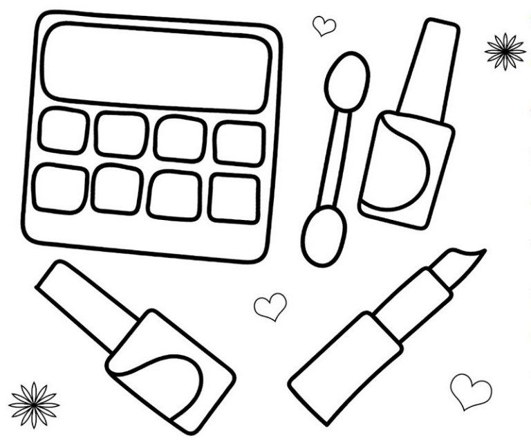 Makeup Coloring Pages Coloring Home