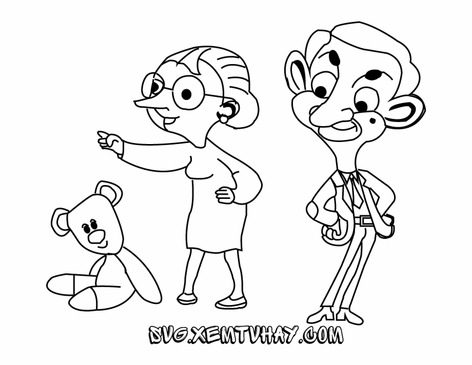 Free Mr Bean And Teddy Coloring Pages, Free Cartoon - Mr ...