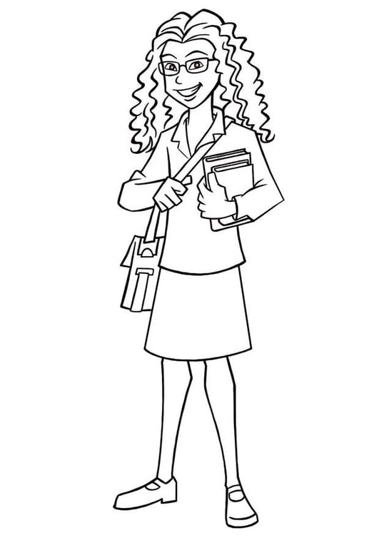 Coloring Page school girl - free printable coloring pages - Img 7385