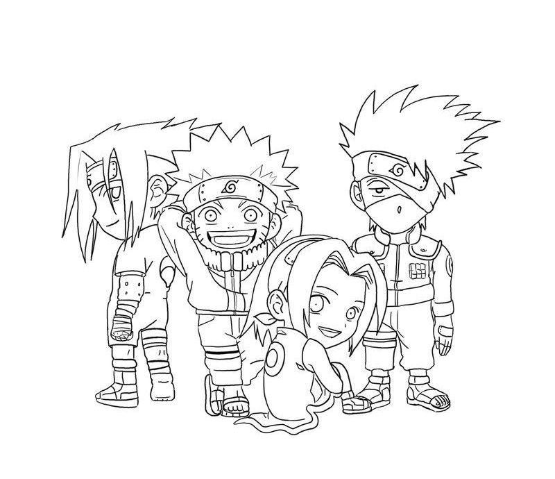 Coloring page Chibi Characters from the Naruto anime Print Free