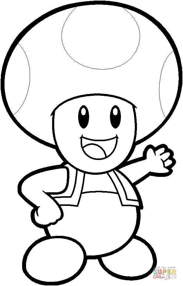 Free Toad Coloring Pages From Super Mario, Download Free Toad Coloring Pages  From Super Mario png images, Free ClipArts on Clipart Library