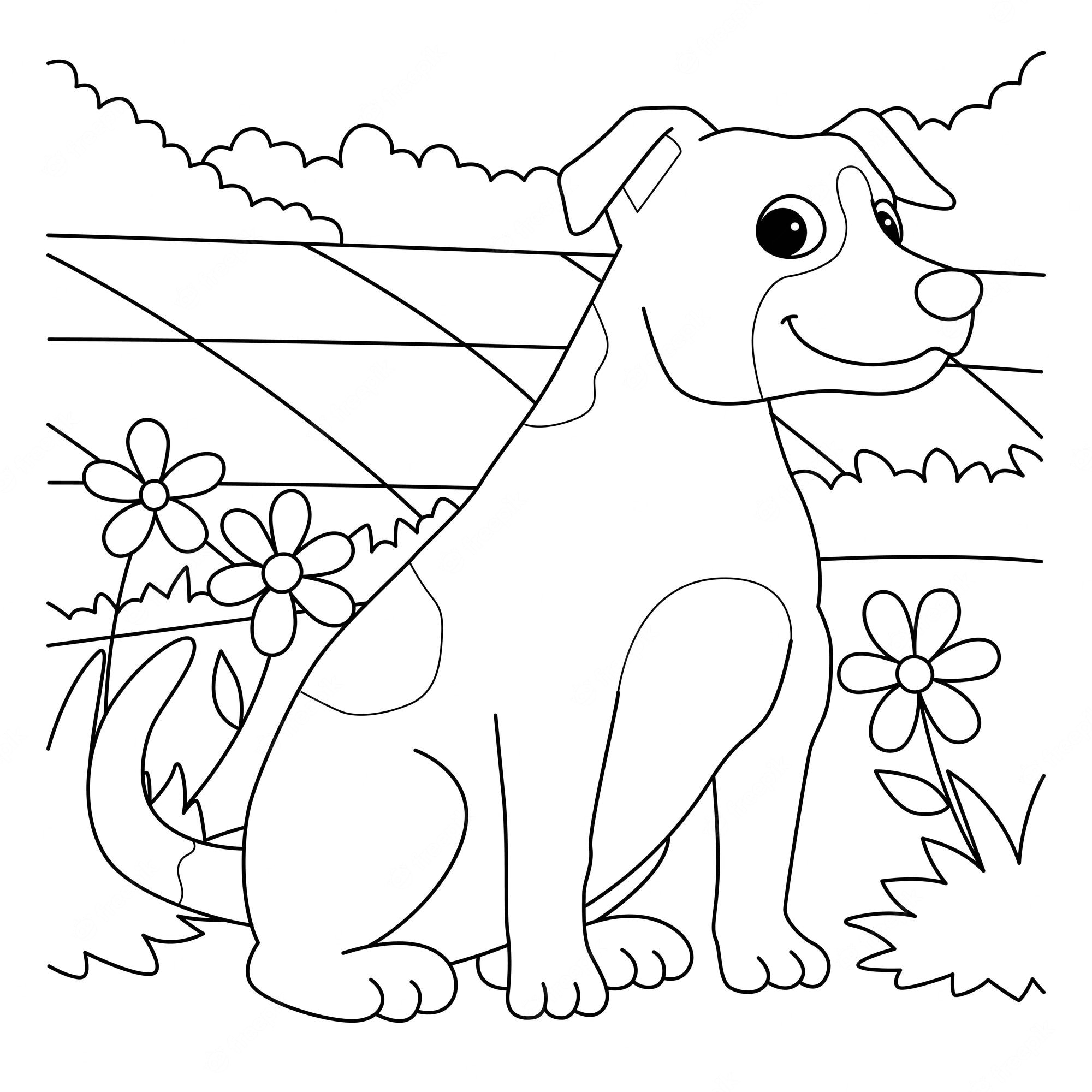Premium Vector | Jack russell terrier dog coloring page for kids