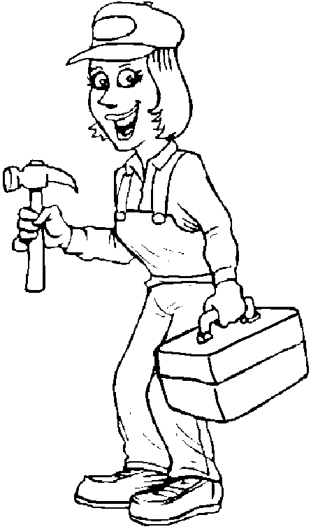 Coloring woman plumber picture