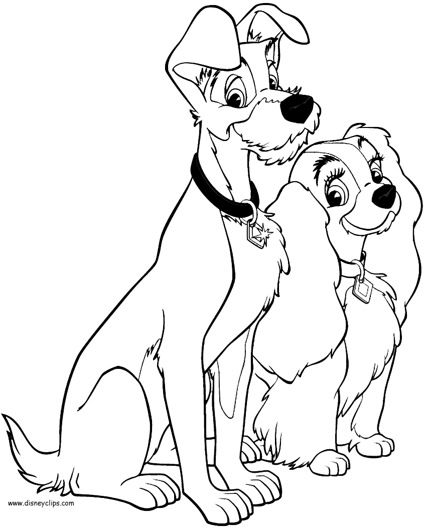 Baby Lady And The Tramp Coloring Pages - Coloring Pages For All Ages