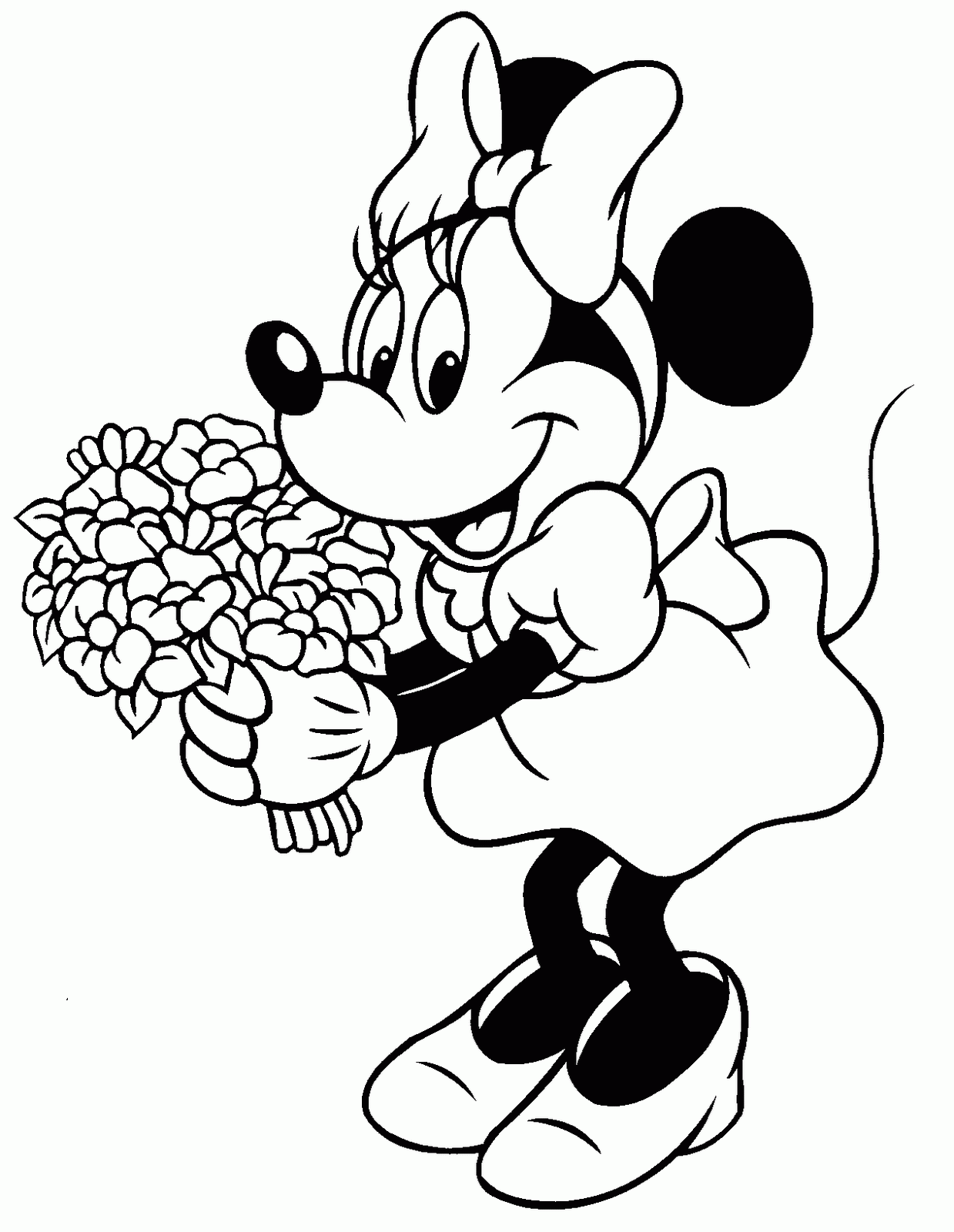 Studying Mickey Mouse Coloring Pages Minnie Mouse Kisses Mickey ...