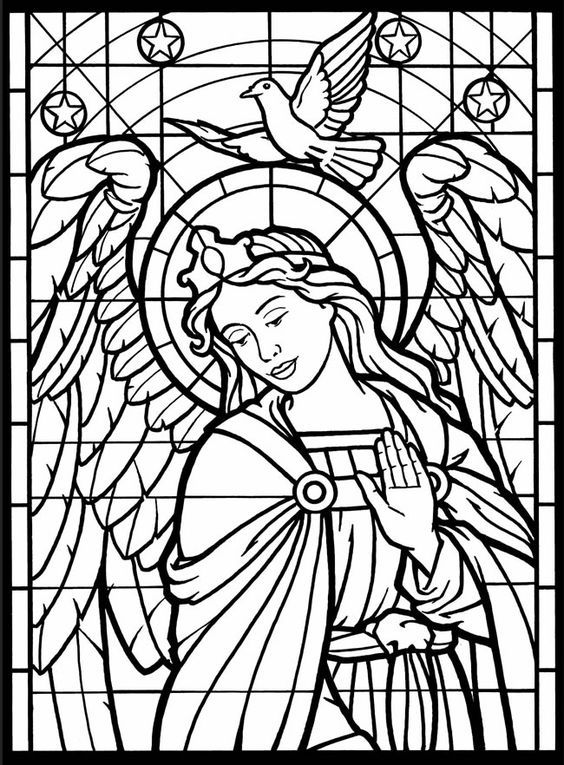 Stained Glass - Coloring Pages for Kids and for Adults