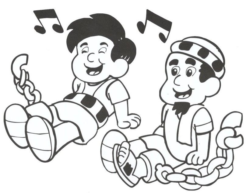 Coloring Page Paul And Silas In Jail - Coloring Home