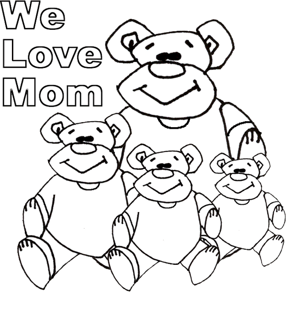We Love You Mom Coloring Page