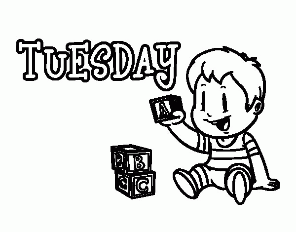 Tuesday - Days Of The Week Coloring Page