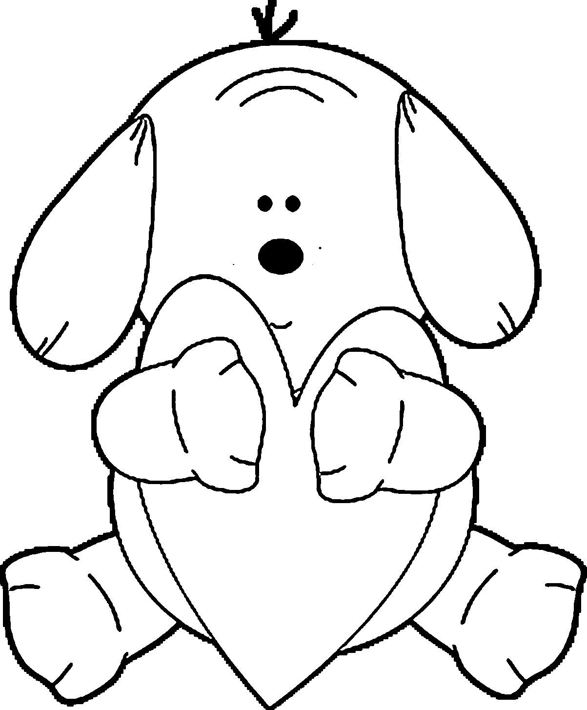 Hearts And Dogs Coloring Pages - Coloring Home