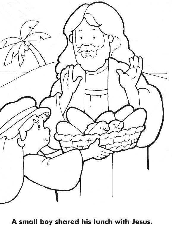 Jesus Fed 5000 Coloring Page
