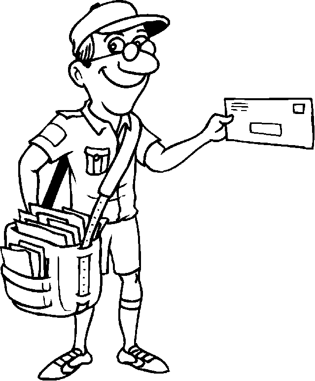 Mailman Coloring Page - Coloring Home